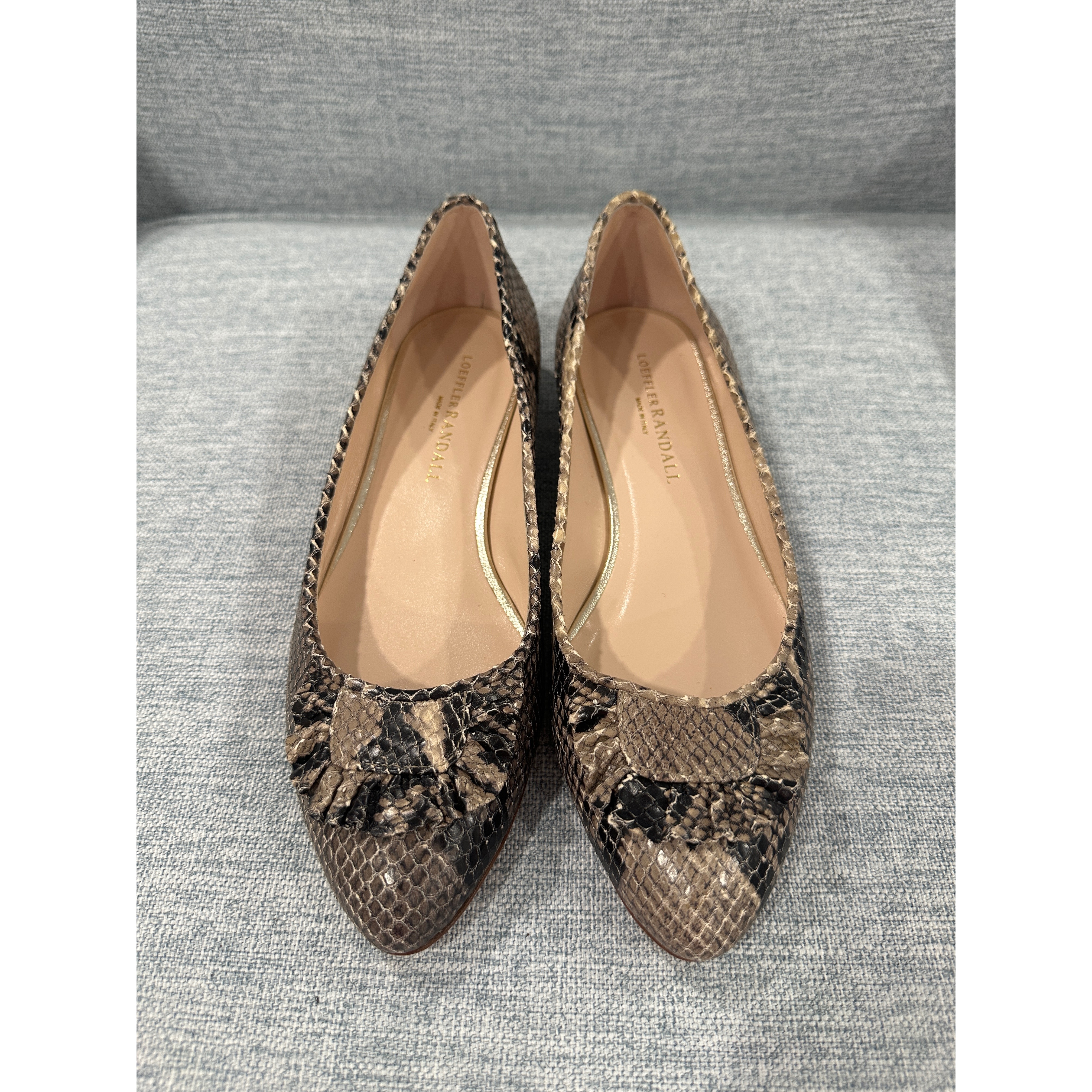 Loeffler Randall Python Flat In Black & Gray